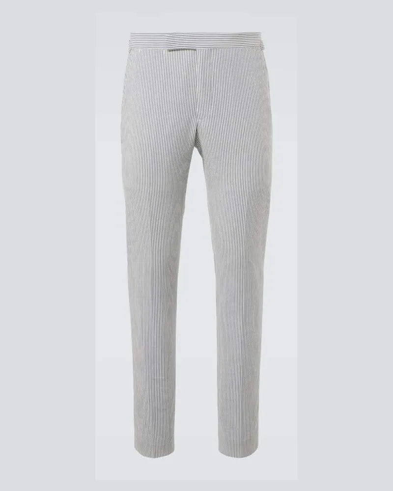 Ralph Lauren Anzughose aus Baumwoll-Seersucker Blau