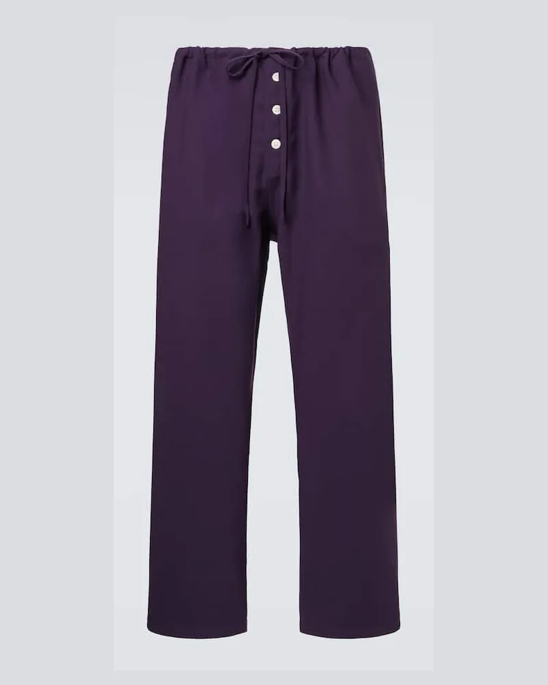 BODE Weite Hose Astor aus Wolle Lila