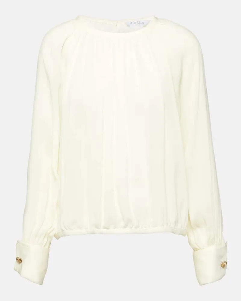 Max Mara Top Narvel aus Seiden-Crêpe Weiß