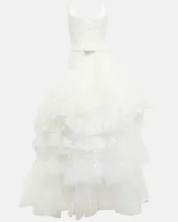 Vivienne Westwood Bridal Bestickte Robe Princess aus Tuell Weiss