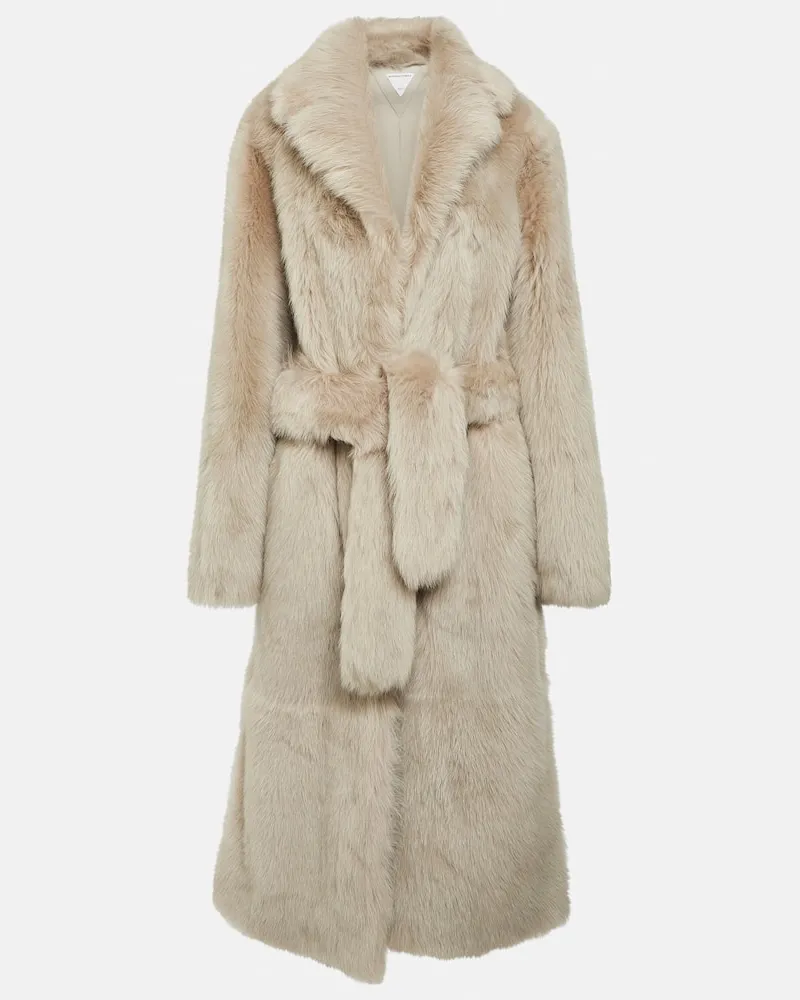 Bottega Veneta Mantel aus Shearling Grau