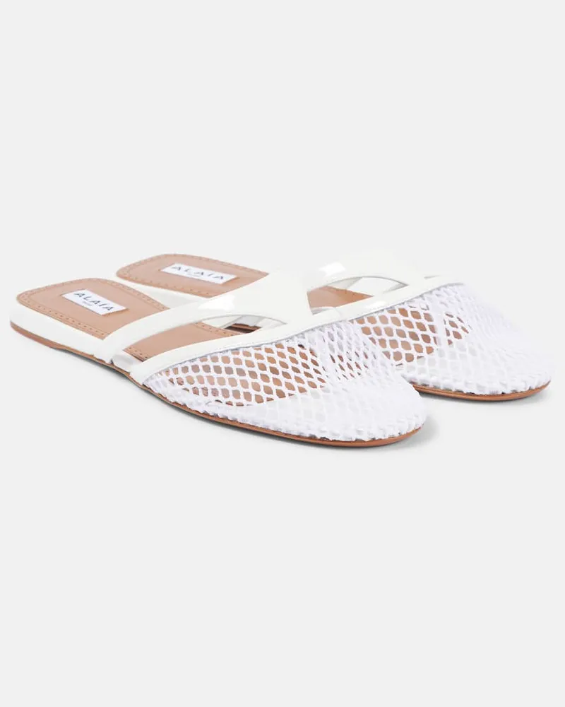 Alaïa Alaïa Slippers Infradito mit Leder Weiß