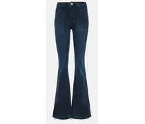 High-Rise Flared Jeans Trapunto