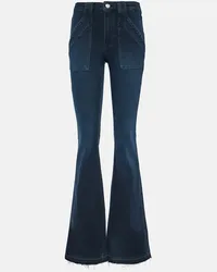 Frame Denim High-Rise Flared Jeans Le High Flare Trapunto Blau