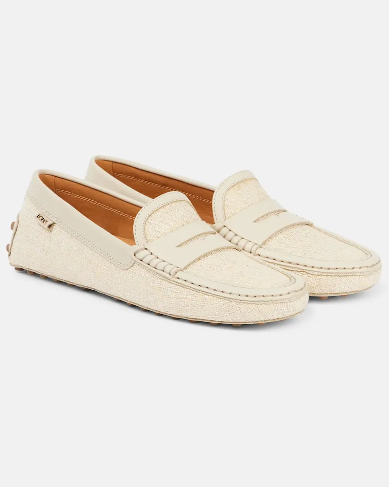 TOD'S Mokassins Gommino aus Tweed mit Leder Beige