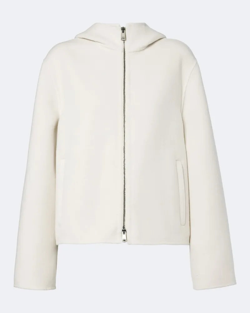 Fendi Jacke aus einem Woll- und Seidengemisch Weiß