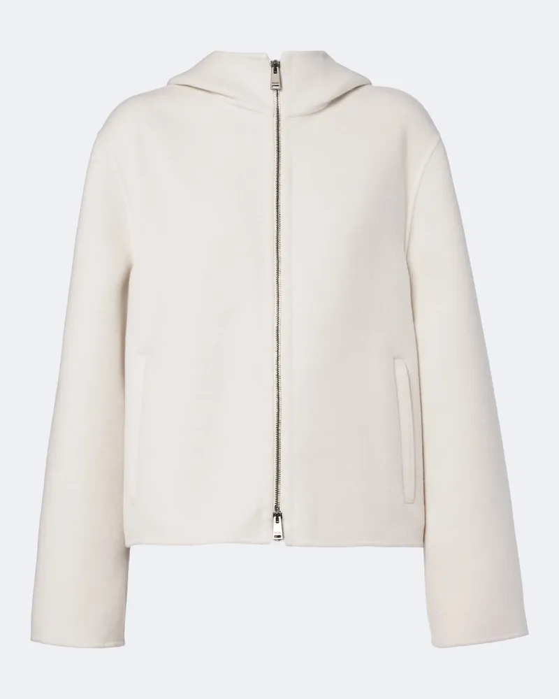 Fendi Jacke aus einem Woll- und Seidengemisch Weiß