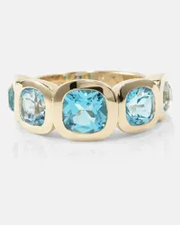 Robinson Pelham Ring Marnie aus 14kt Gelbgold mit Topaz Blau