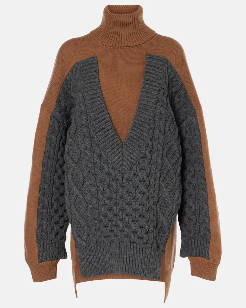 Stella McCartney Oversize-Pullover aus Wolle Weiss