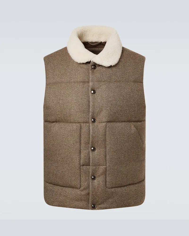 Loro Piana Weste Dug aus Wolle und Kaschmir Braun