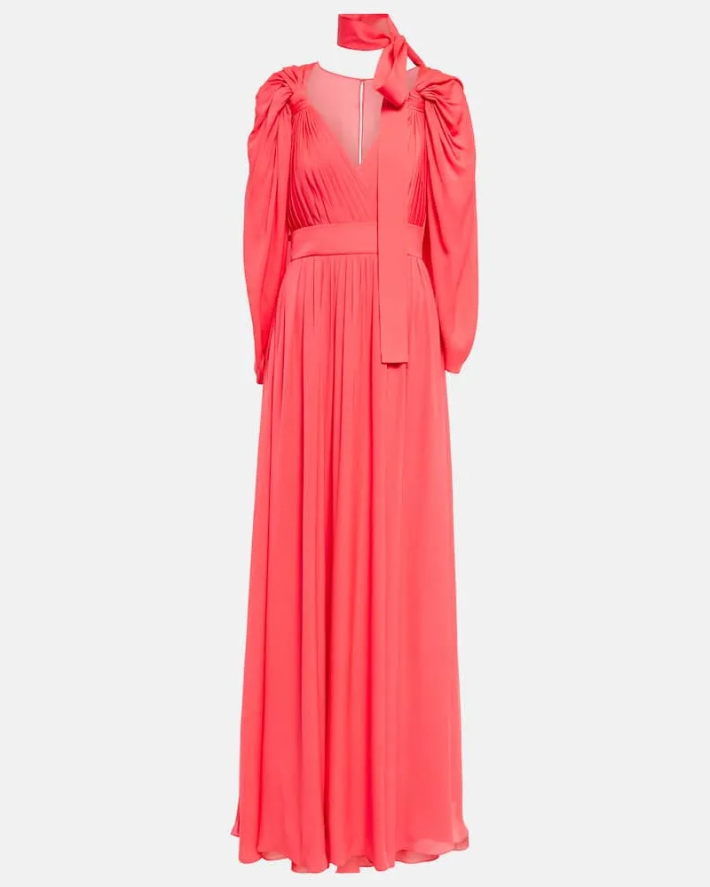 Elie Saab Robe aus Seidenchiffon Rosa