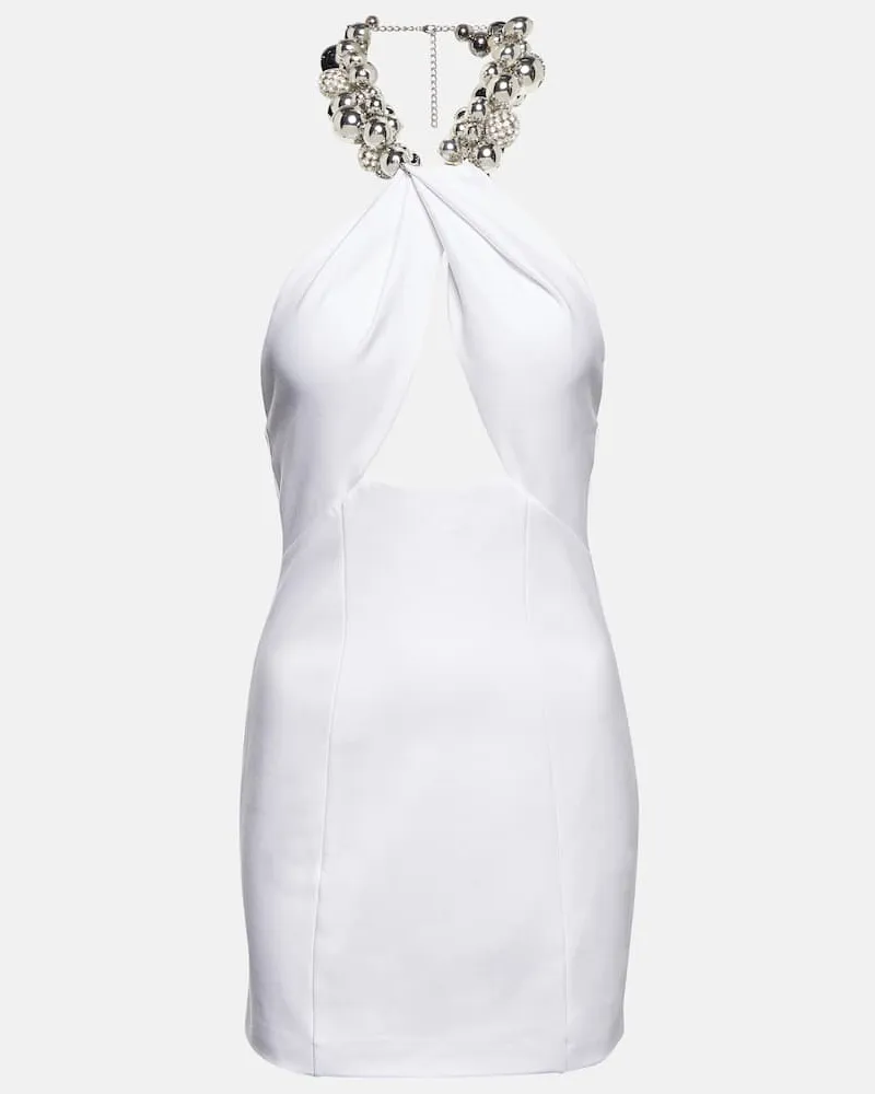 Area Verziertes Minikleid Weiß