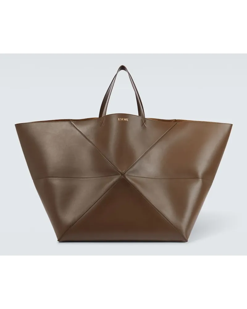 Loewe Shopper Puzzle Fold Extra Large aus Leder Braun