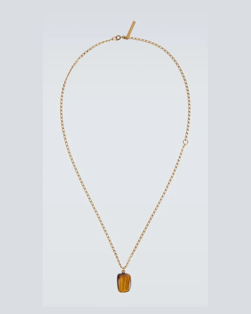Dries van Noten Halskette mit Tigerauge Gold