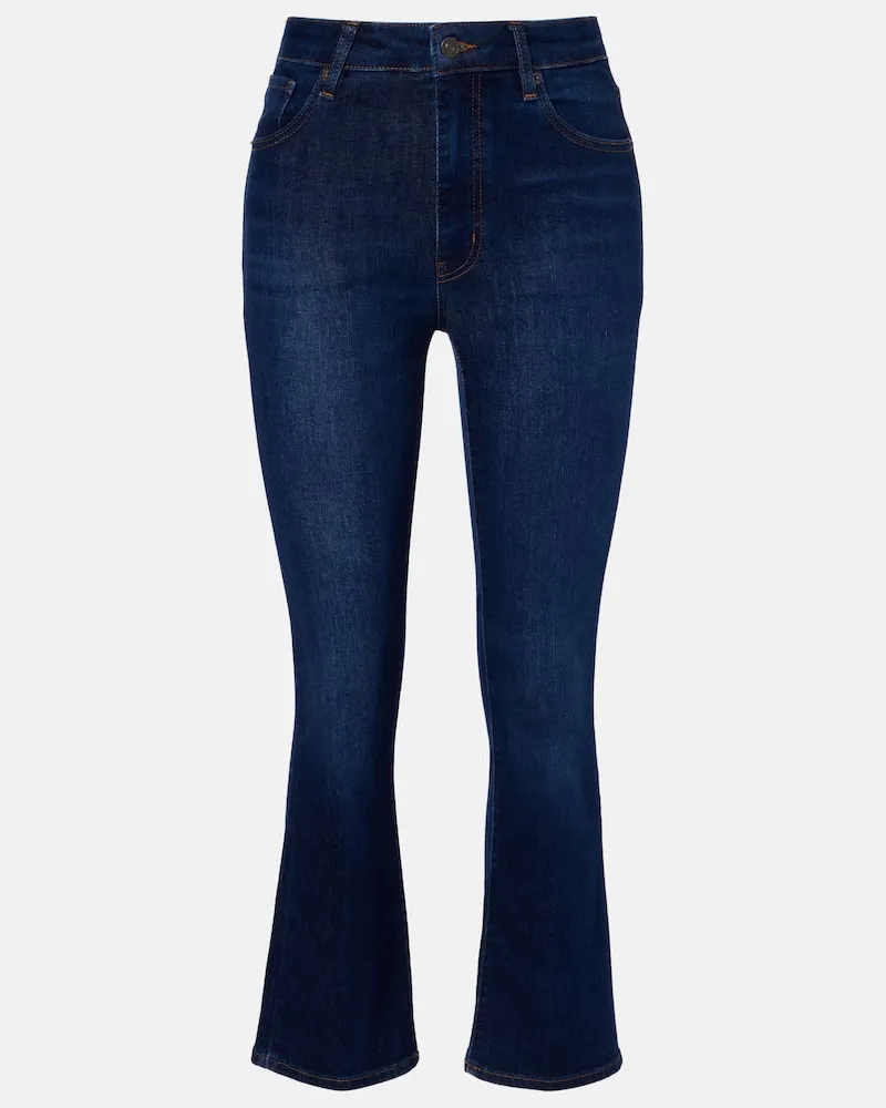 Frame Denim Cropped Bootcut Jeans Reboot Blau