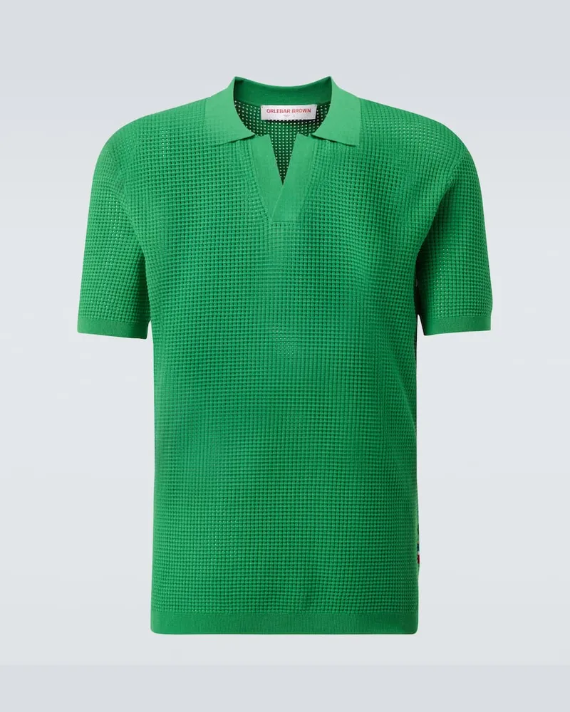Orlebar Brown Polohemd Roddy aus Mesh Grün