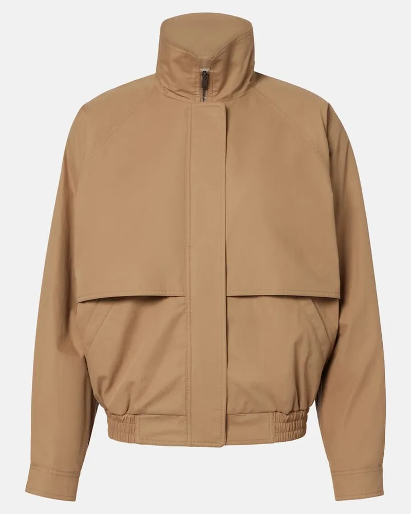 Saint Laurent Jacke aus Baumwoll-Canvas Beige