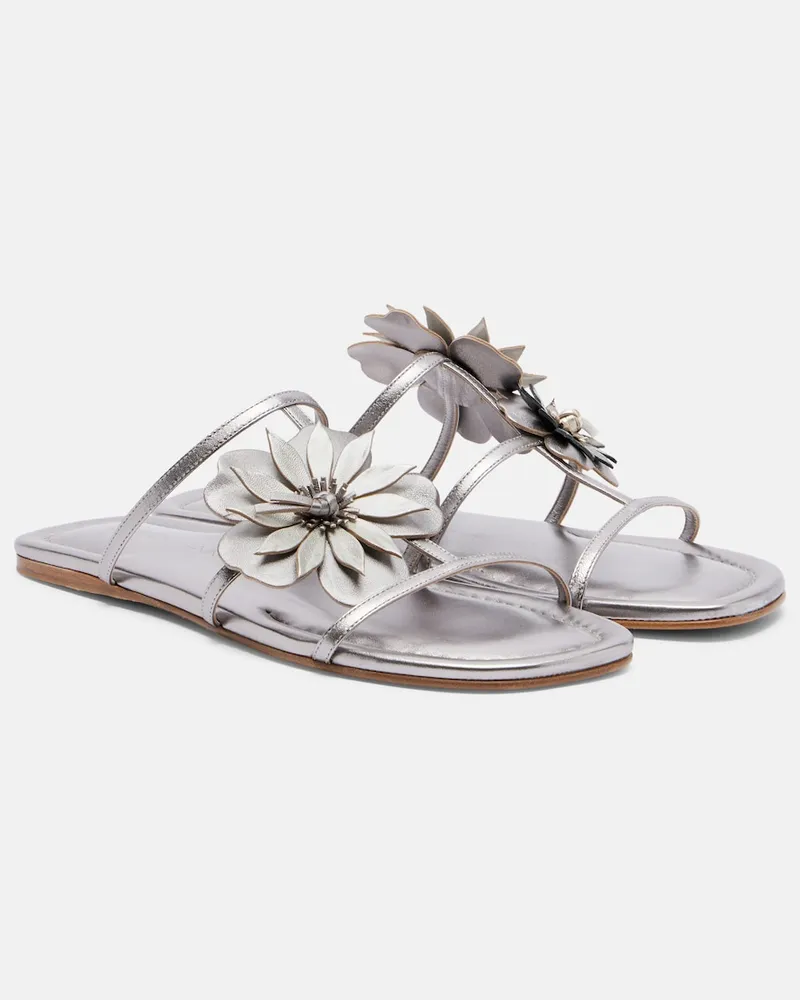 Zimmermann Sandalen aus Metallic-Leder Silber