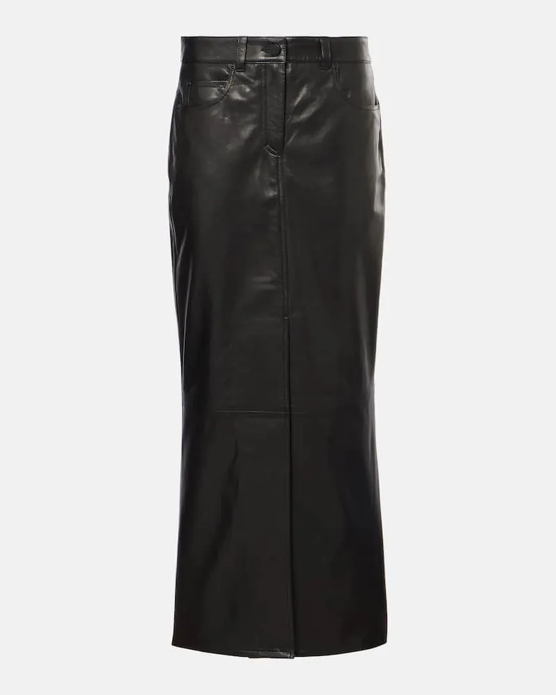 Dorothee Schumacher Midirock Sleek Statement aus Leder Schwarz