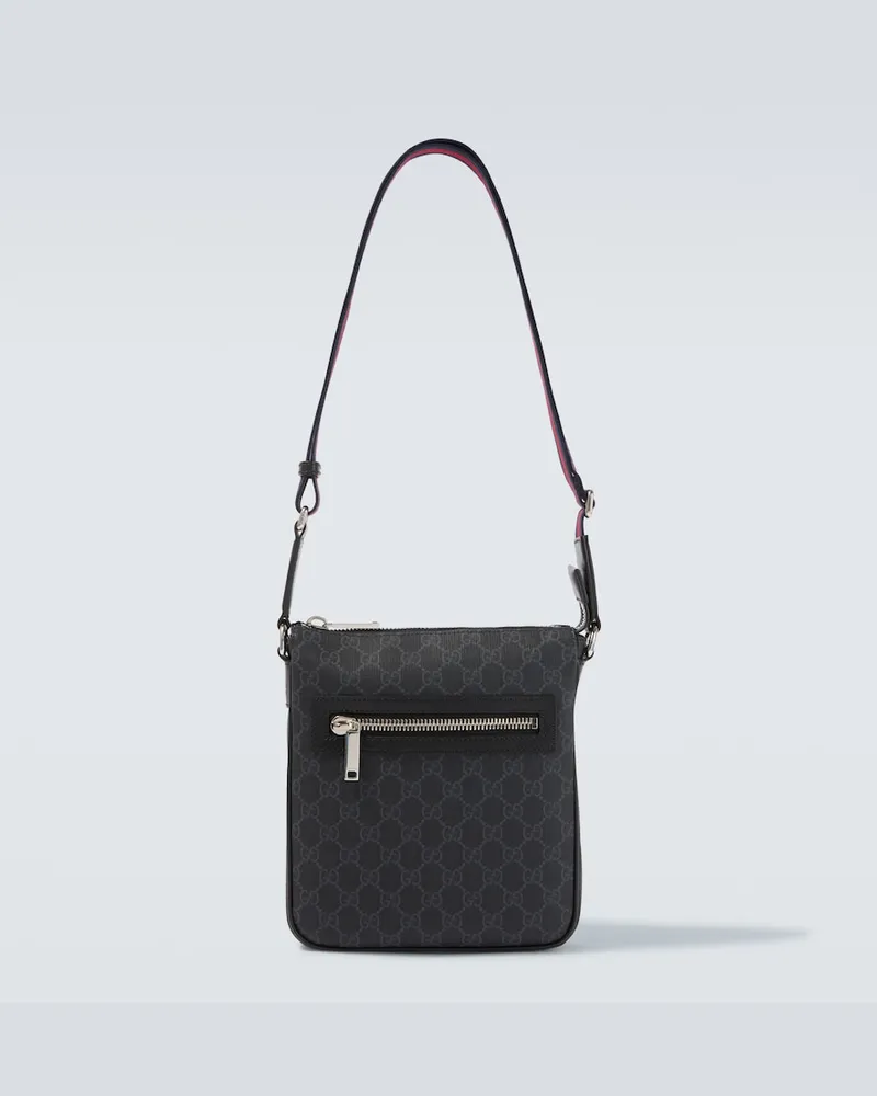 Gucci Crossbody Bag GG aus Canvas mit Leder Grau