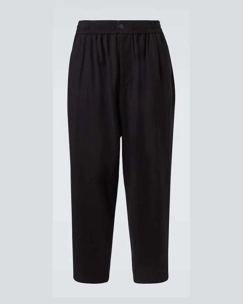 Giorgio Armani Gerade Hose aus Schurwolle Schwarz