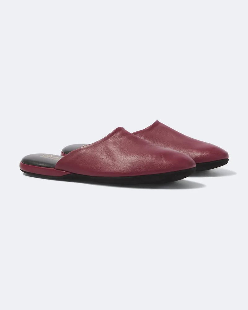 Charvet Ballerinas aus Leder Burgunderrot