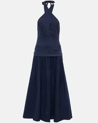 STAUD Maxikleid Harrington aus Baumwolle Blau