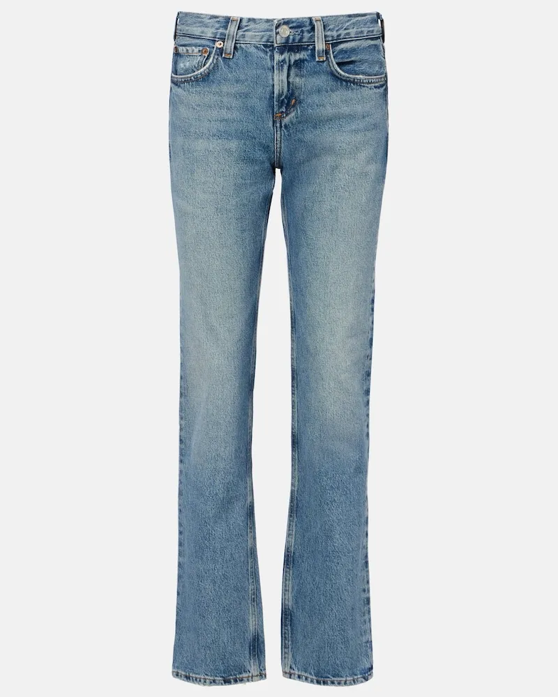 AGOLDE Low-Rise Slim Jeans Blau