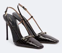 Slingback-Pumps aus Leder