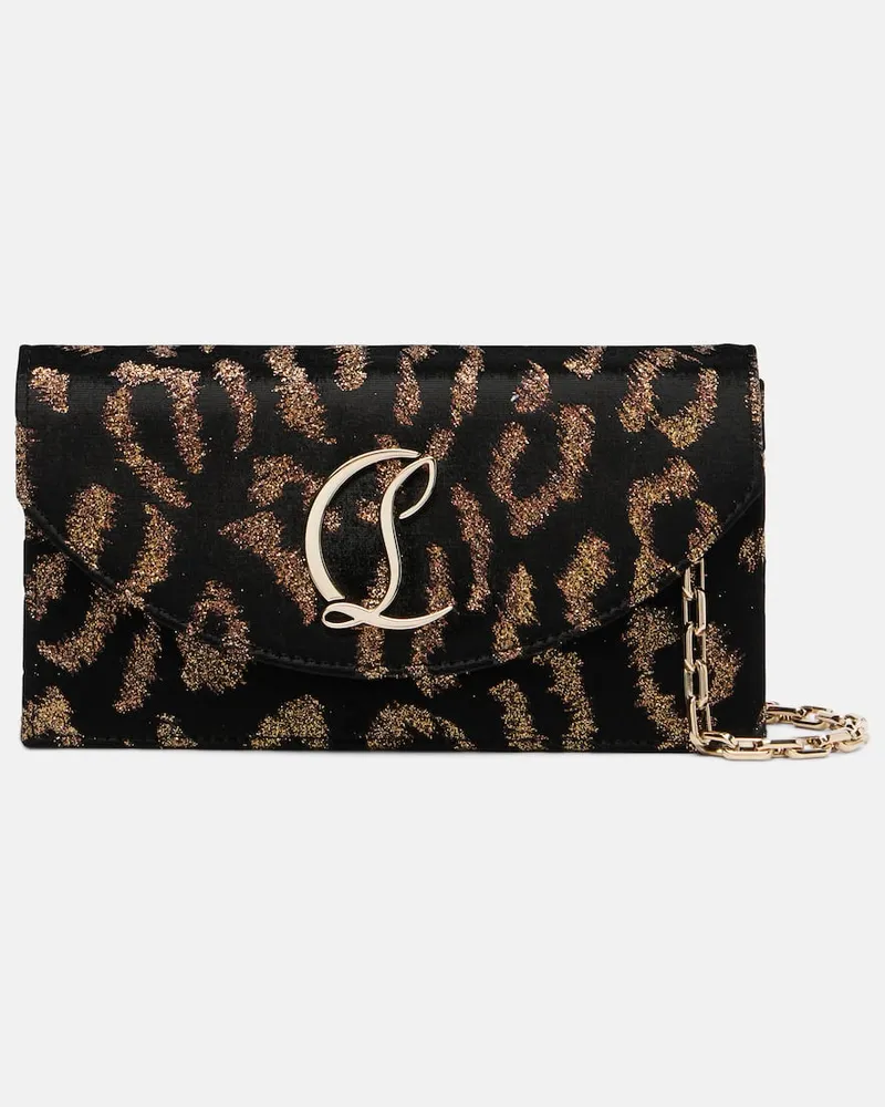 Christian Louboutin Clutch aus Samt Schwarz