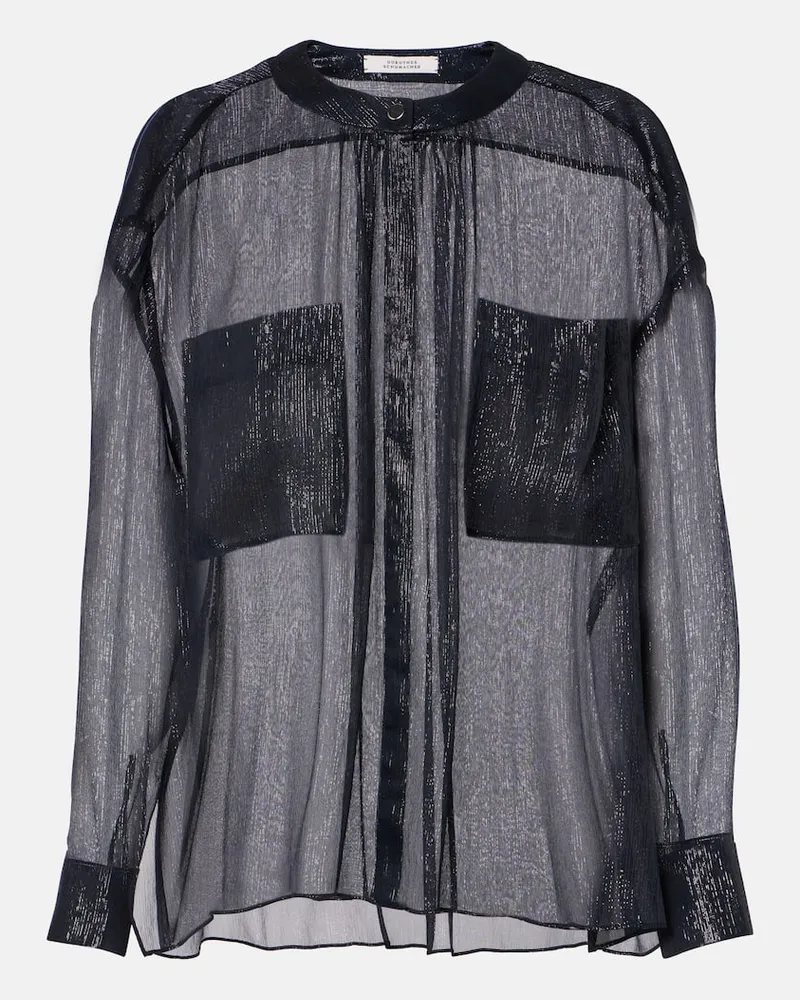 Dorothee Schumacher Hemd aus Lamé Blau