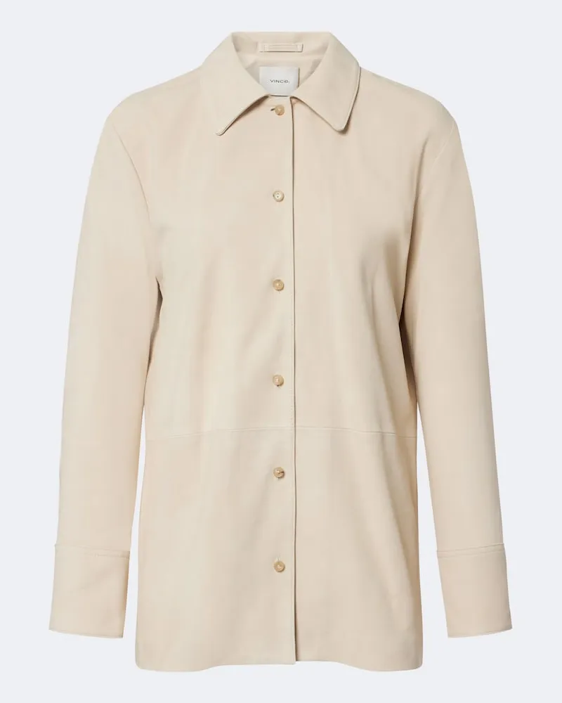 Vince Jacke aus Veloursleder Beige