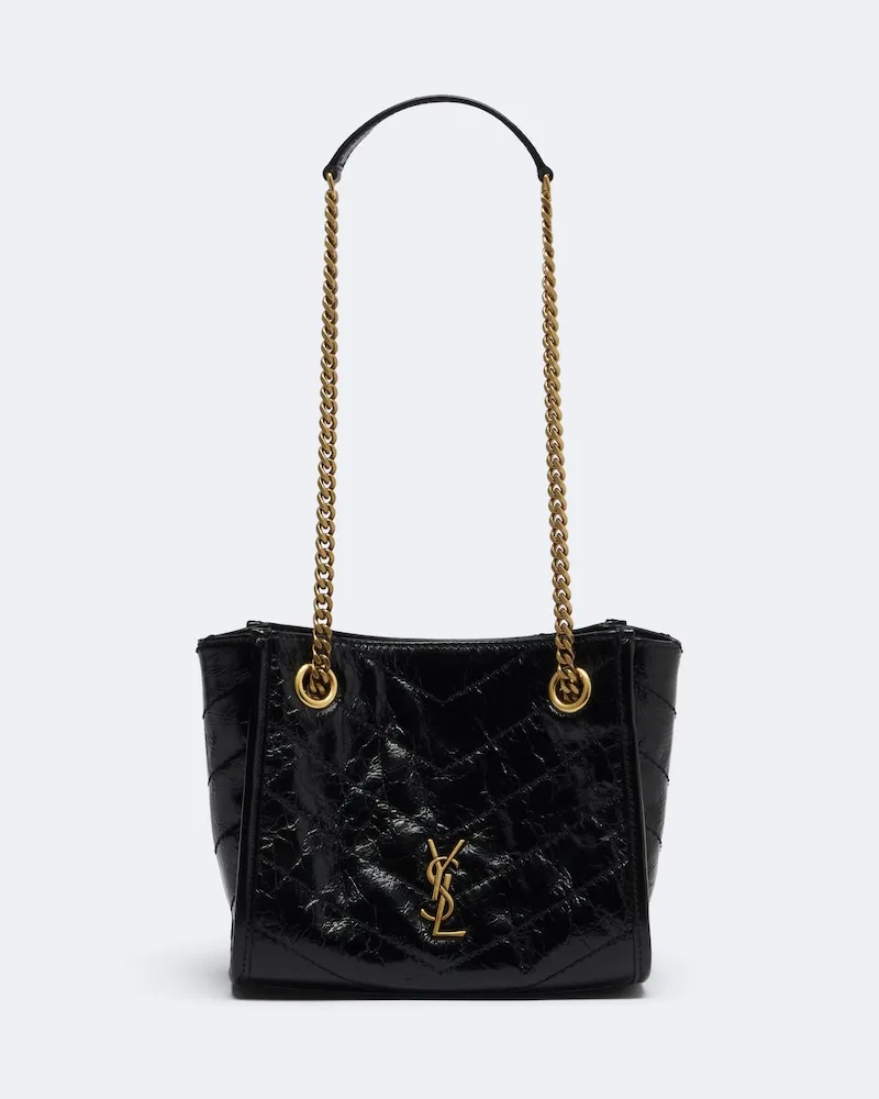 Saint Laurent Schultertasche Niki Mini aus Leder Schwarz