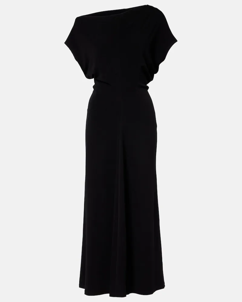 Vince One-Shoulder-Midikleid Schwarz