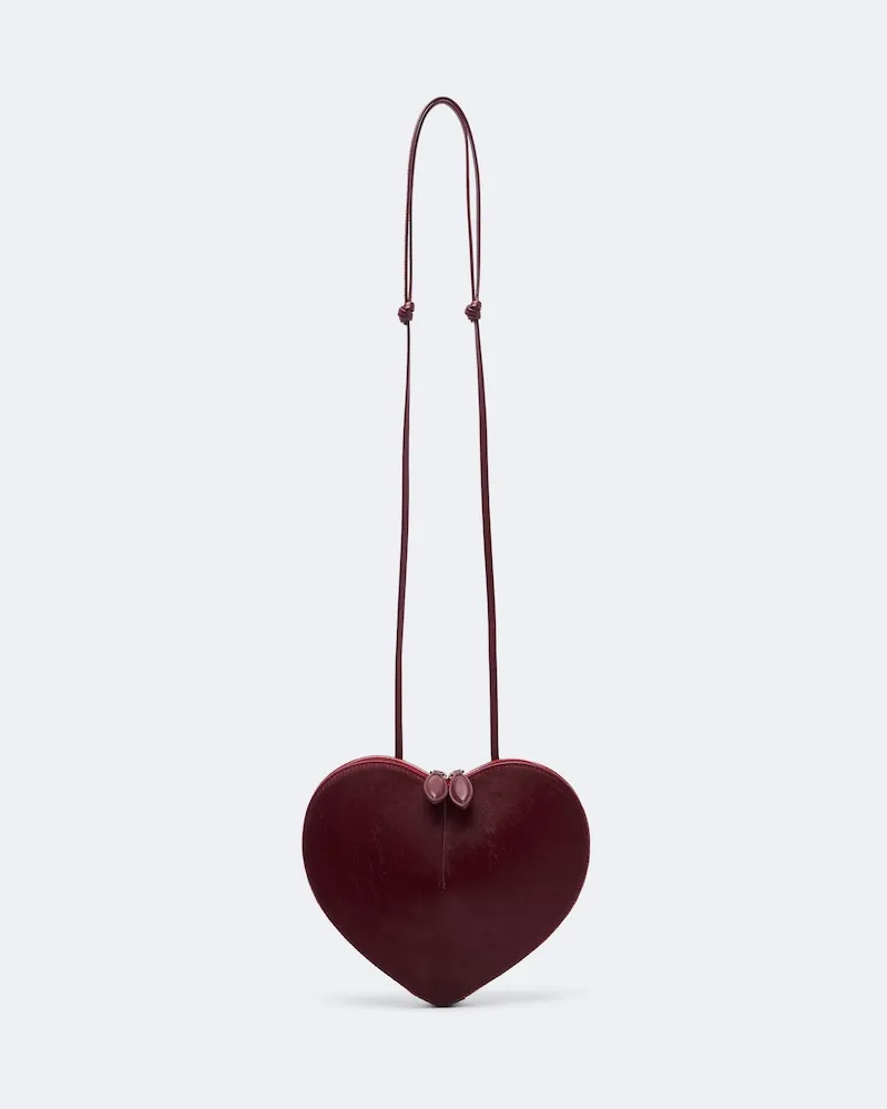 Alaïa Alaïa Crossbody Bag Le Cœur aus Kalbshaar und Leder Burgunderrot