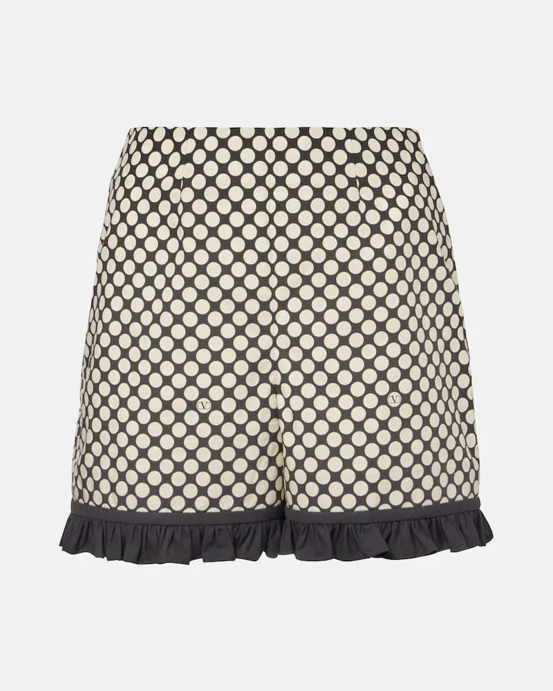 Valentino Garavani Shorts Plus De Pois aus Baumwollpopeline Schwarz