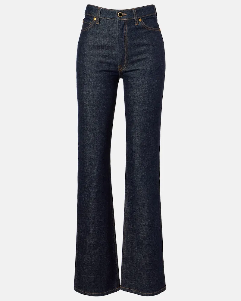 KHAITE High-Rise Straight Jeans Danielle Blau