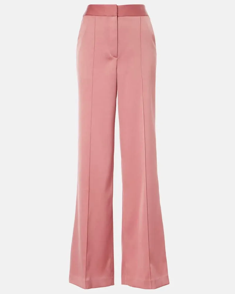 Veronica Beard Weite High-Rise-Hose Edia aus Satin Pink