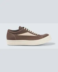 Rick Owens Sneakers Luxor aus Leder mit Veloursleder Braun