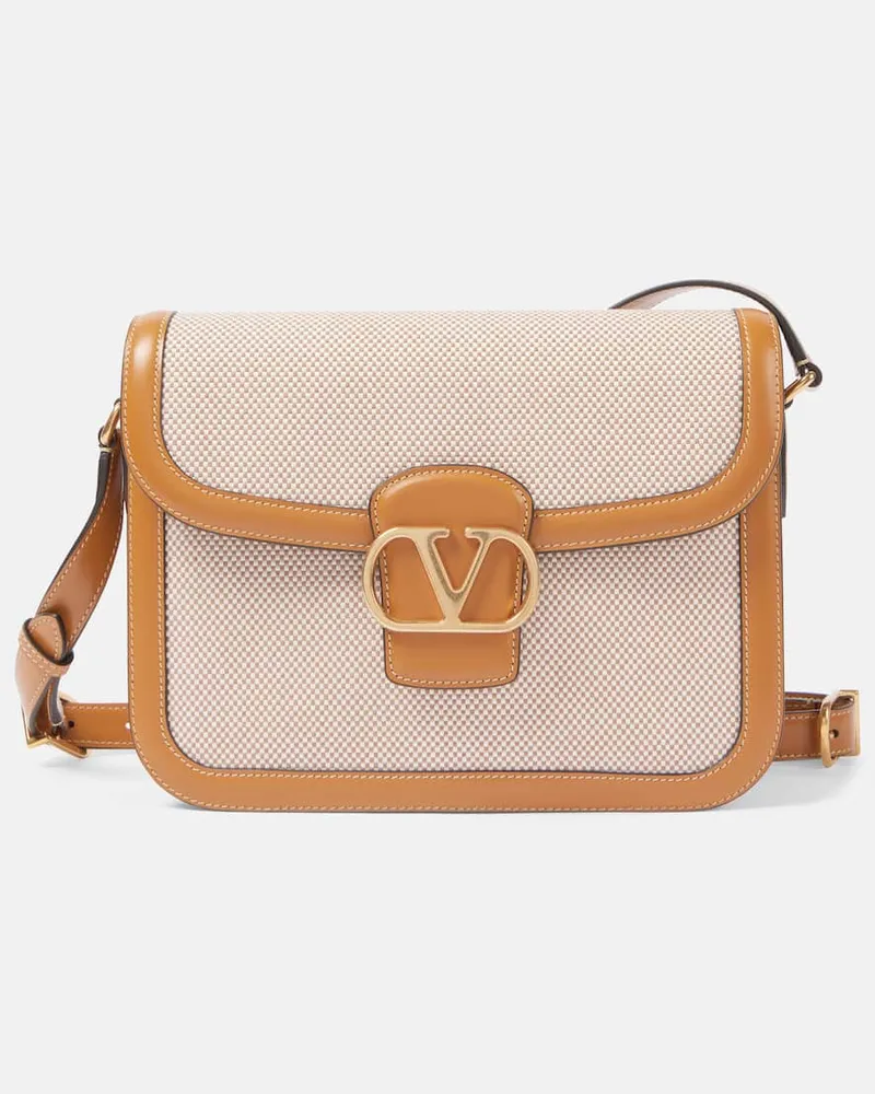 Valentino Garavani Schultertasche 9TO5 VLogo Signature aus Canvas Neutral