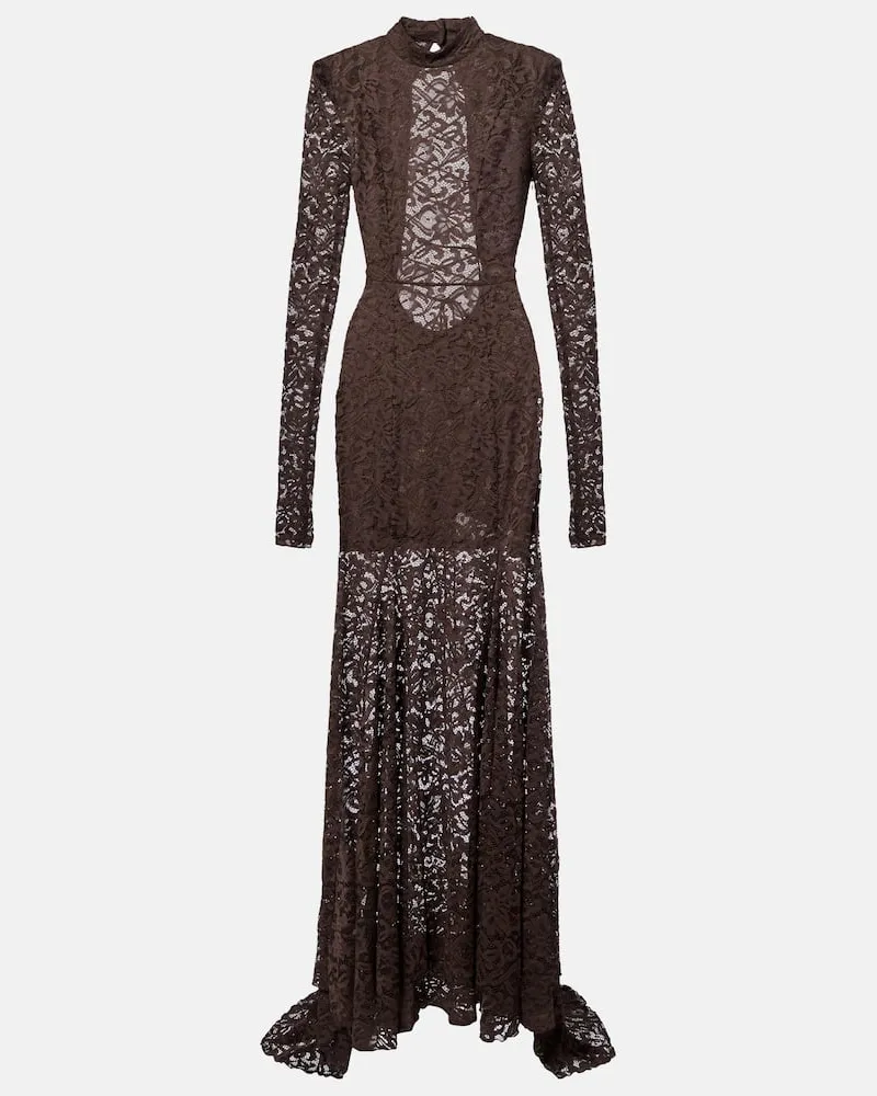 ROTATE Birger Christensen Robe aus Spitze Braun
