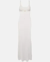 Jacquemus Maxikleid Robe Maille Oranger Weiss