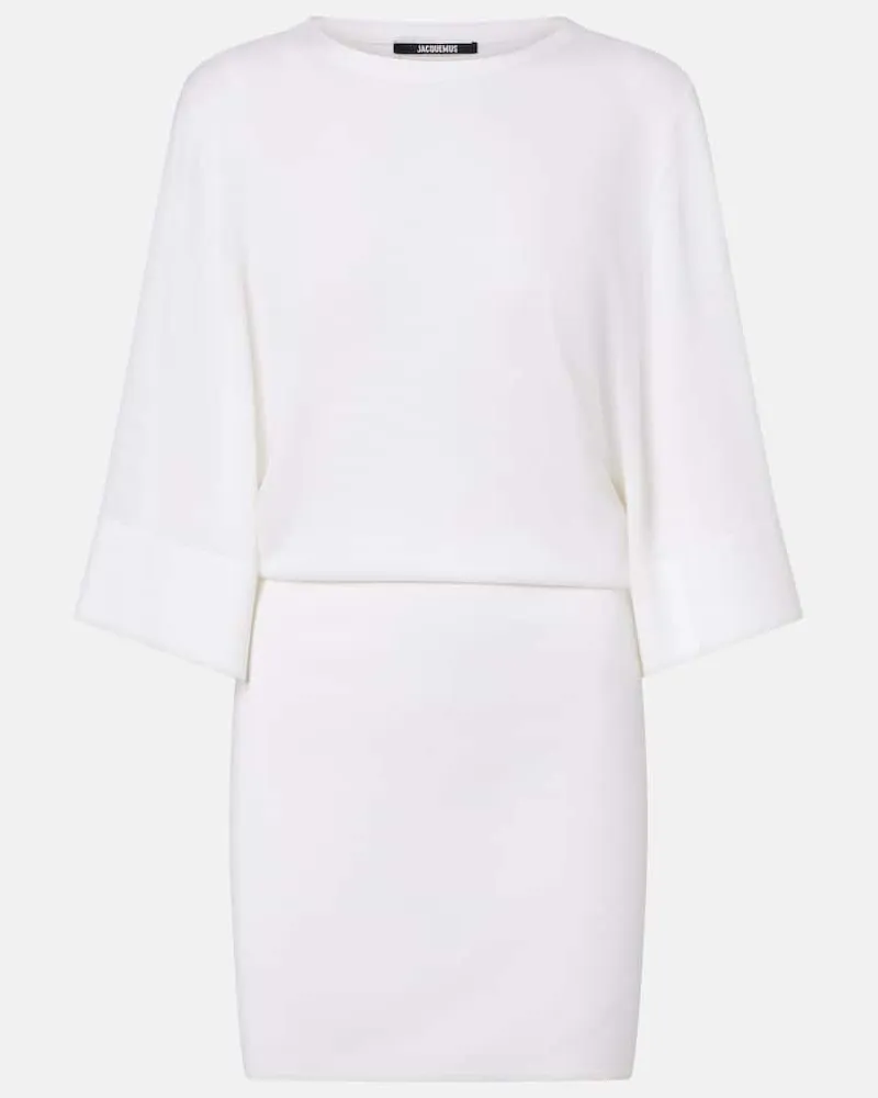 Jacquemus Minikleid Mananco aus Wolle und Seide Weiß