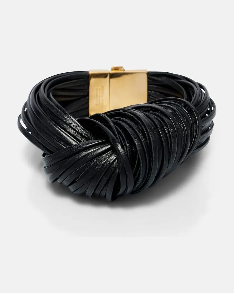 Bottega Veneta Armband aus Leder Schwarz