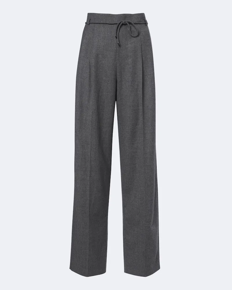 Max Mara Weite Hose aus einem Kaschmirgemisch Grau