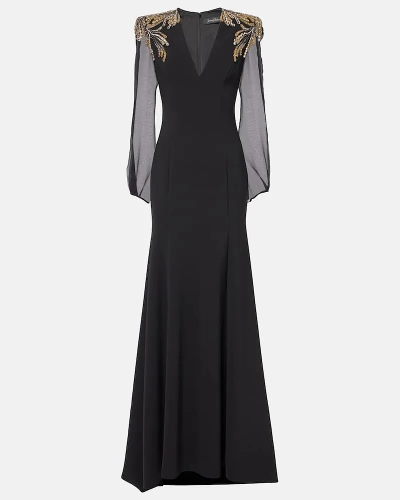 Jenny Packham Verzierte Robe Mercury Schwarz