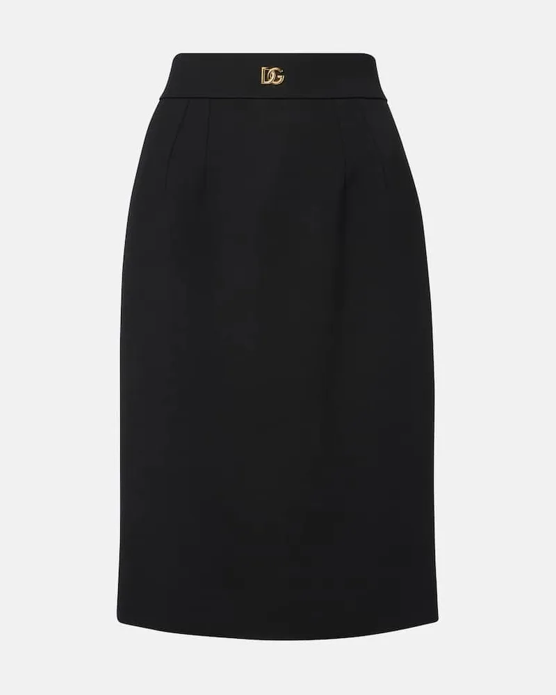 Dolce & Gabbana Bleistiftrock DG aus Schurwolle Schwarz