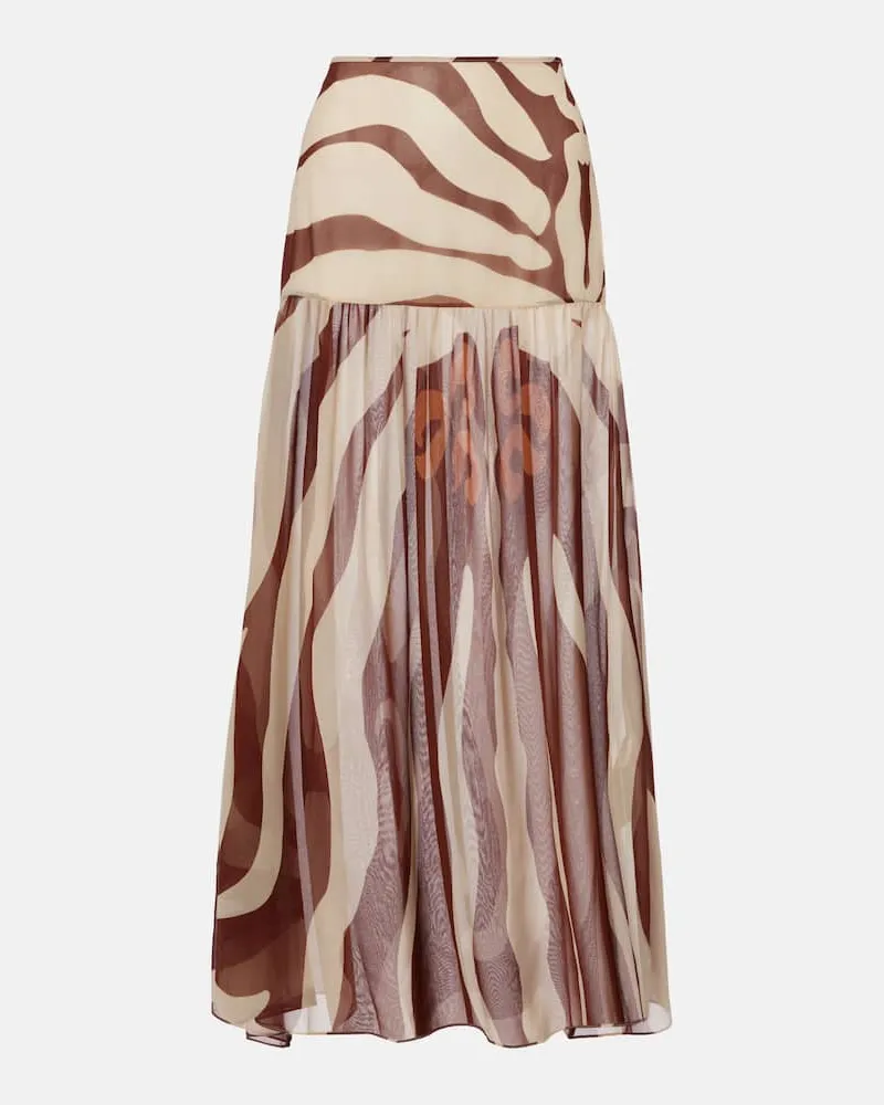 Johanna Ortiz Bedruckter Midirock Bohemia Neutral