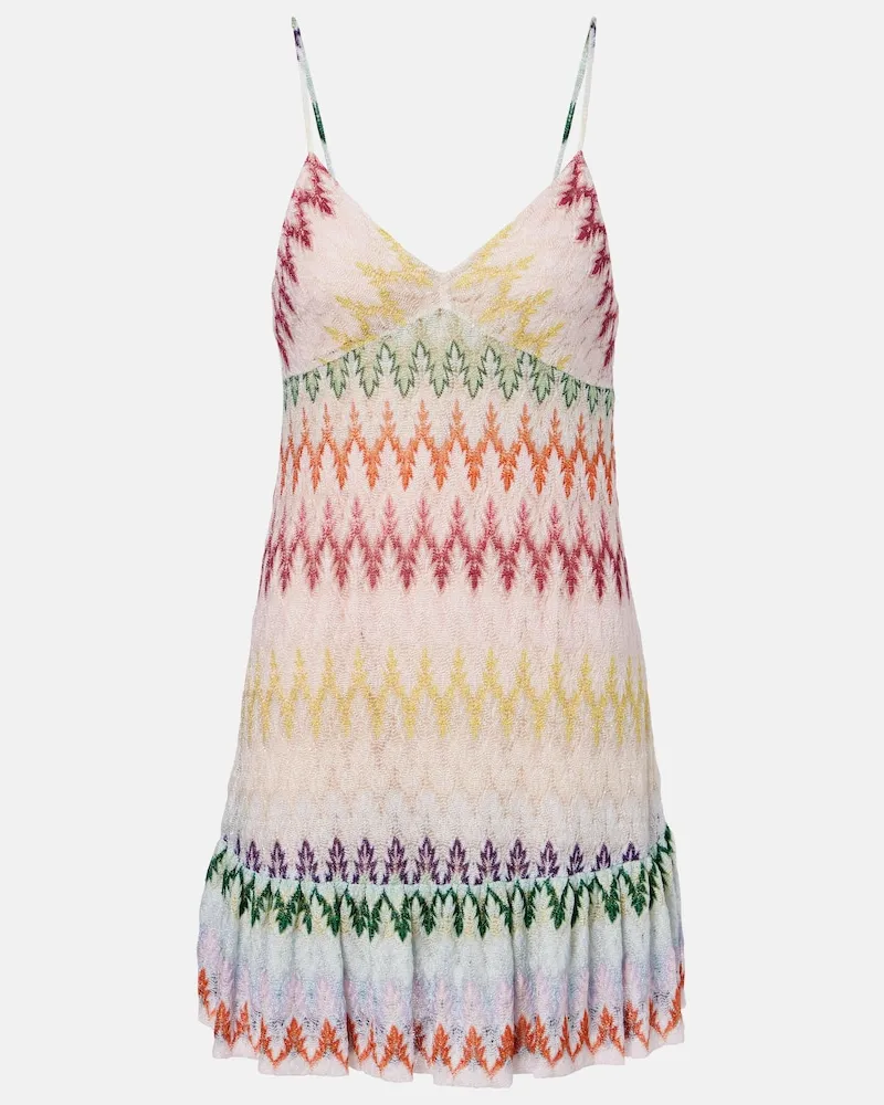 Missoni Minikleid aus Häkelstrick Multicolor