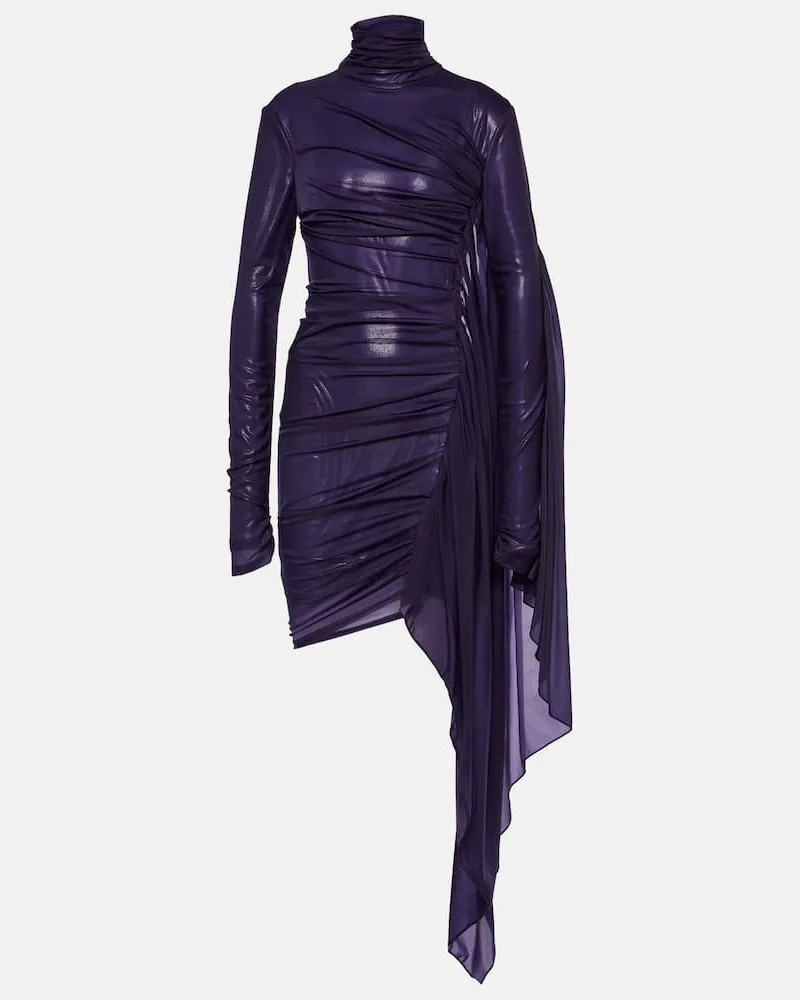 Thierry Mugler Minikleid aus Chiffon Violett